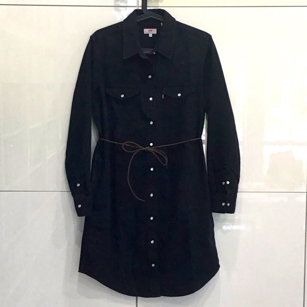 Levi’s The Ultimate Western Black Shirt Dress, M